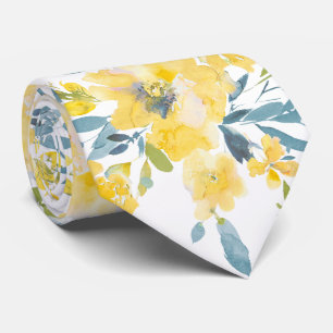 Cravate PixDezines H2 Fleurs de printemps Roses jaunes ble