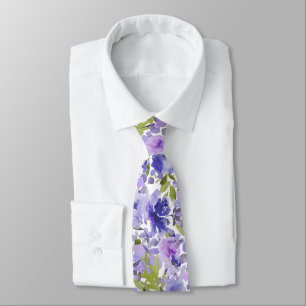 Cravate PixDezines H2 Fleurs d'été Lilas Lavande