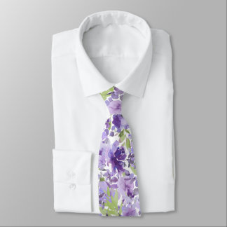 Cravate PixDezines H2 Fleurs d'été Lilas Lavande