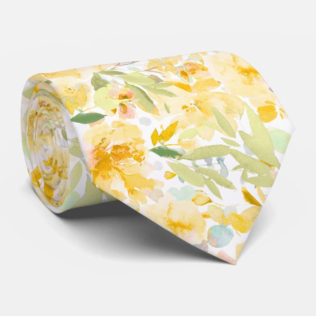 Cravate PixDezines H2 Fleurs d'Été Teintes Vives (Roulé)