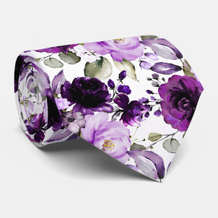 Cravate PixDezines H2 Fleurs Ultra Violet Lavande Violet
