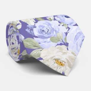 Cravate PixDezines H2 Légère Roses Violettes Lilas DIY Bck