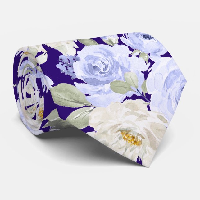 Cravate PixDezines H2 Légère Roses Violettes Lilas DIY Bck (Roulé)