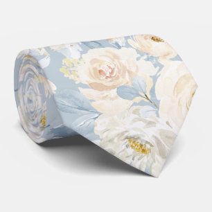 Cravate PixDezines H2 Roses Bleu Poussiéreux