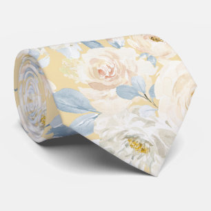 Cravate PixDezines H2 Roses Bleu Poussiéreux