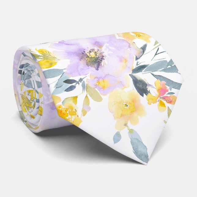 Cravate PixDezines H2 Spring Flowers Yellow Roses (Roulé)