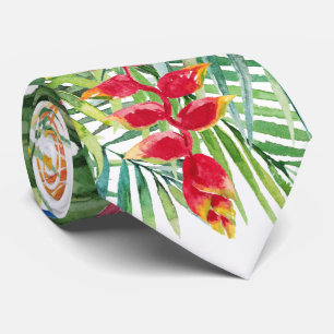 Cravate PixDezines Paradis Tropical Floral Foliage