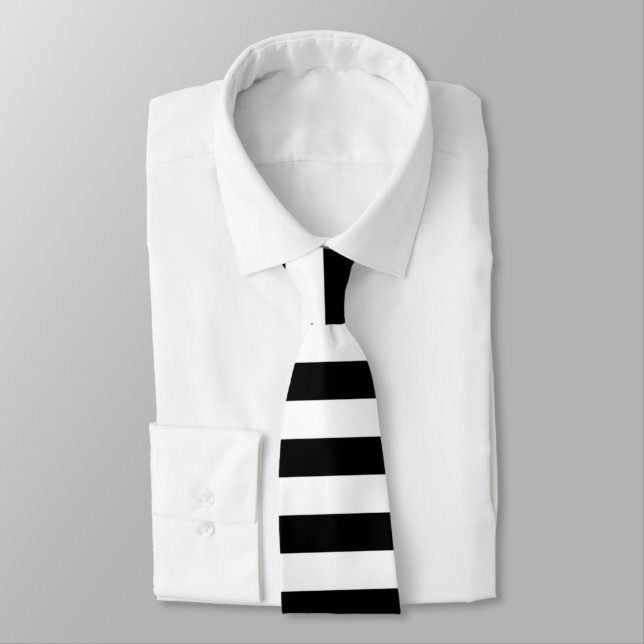 Cravate PixDezines RAYURES NOIR+BLANC/COULEUR DIY (Attaché)