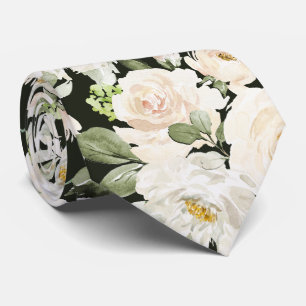 Cravate PixDezines Roses Crème Alabaster Aquarelle