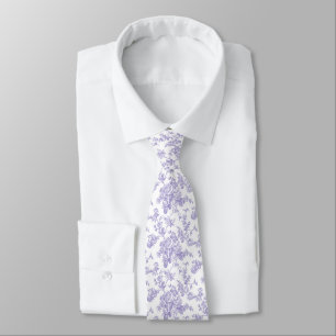 Cravate PixDezines Roses de toile violette lavande vintage