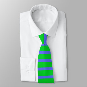 Cravate PixDezines vert bleu bandes DIY/couleurs ajustable