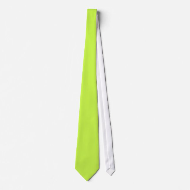 Cravate PixDezines Vert fluorescent uni, ajoutez un monogr (Devant)