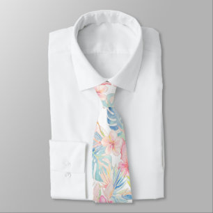 Cravate PixDezines Vintage H2 Floral Foliage Hawaïen