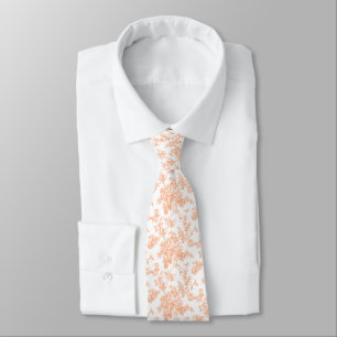 Cravate PixDezines Vintage Mandarin Orange Toile Roses