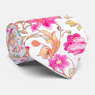 Cravate PixDezines William Morris bleu rose