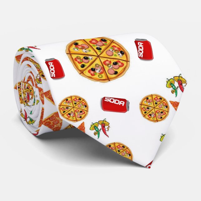 Cravate Pizza Designer Homme (Roulé)