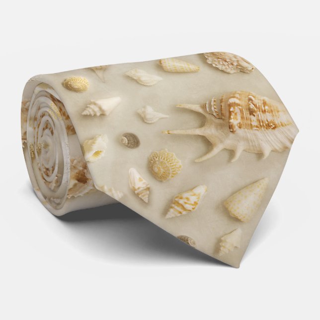 Cravate Plage de Starfish et Seashells (Roulé)