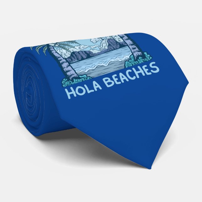 Cravate PLAGES D'HOLA drôle de vie de plage été            (Roulé)
