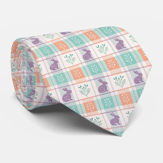 Cravate Plaid à carreaux de Pâques   (Roulé)