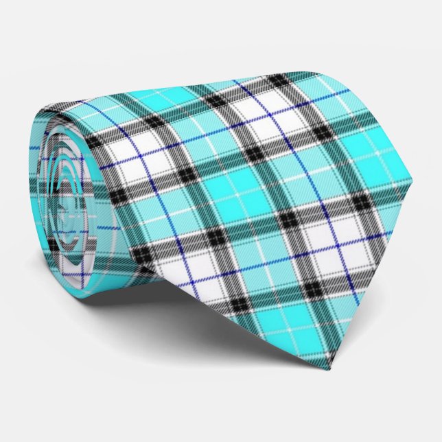 Cravate Plaid bleu (Roulé)