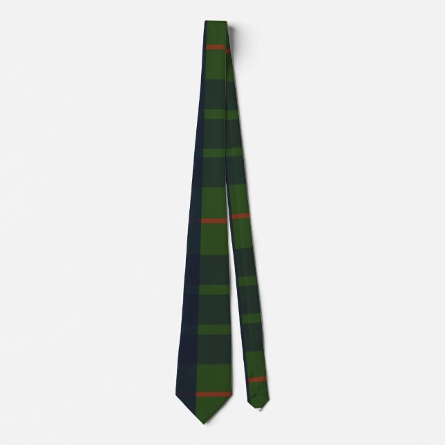 Cravate Plaid bleu vert et rouge Tartan (Devant)
