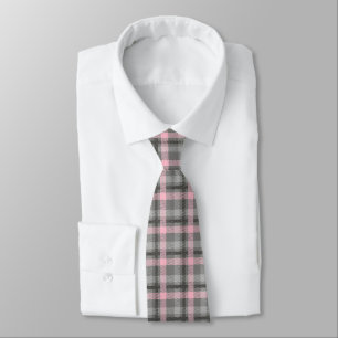 Cravate Plaid Cravate-rose et gris pour hommes