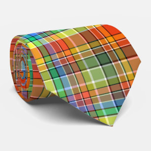 Cravate Plaid orange coloré inspiré par le Newt tacheté ro