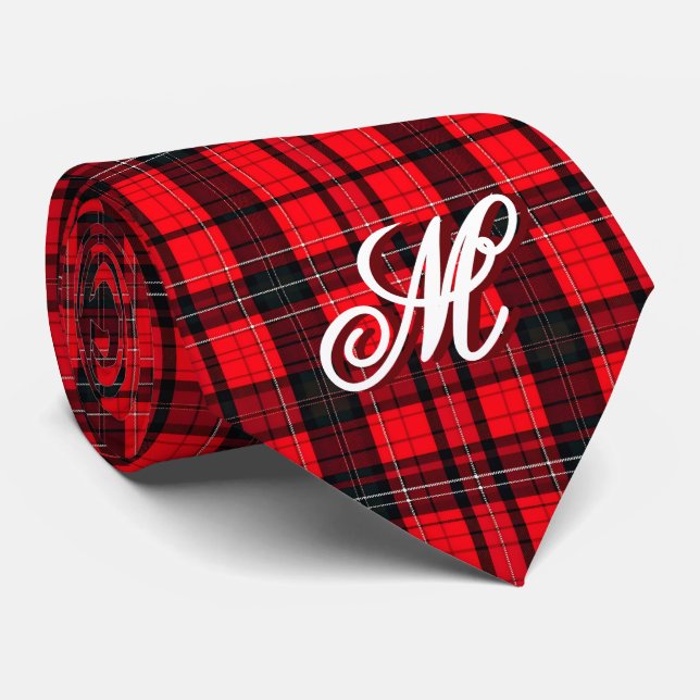 Cravate Plaid Rouge traditionnel Tartan Collection populai (Roulé)