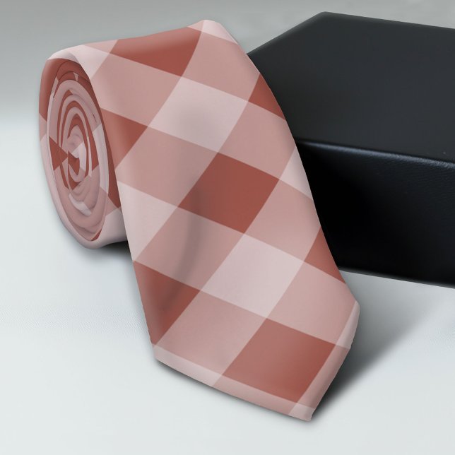 Cravate Plaid Rustique Buffalo - Simple Rouge Doux (Trendy Neck Tie Pattern)