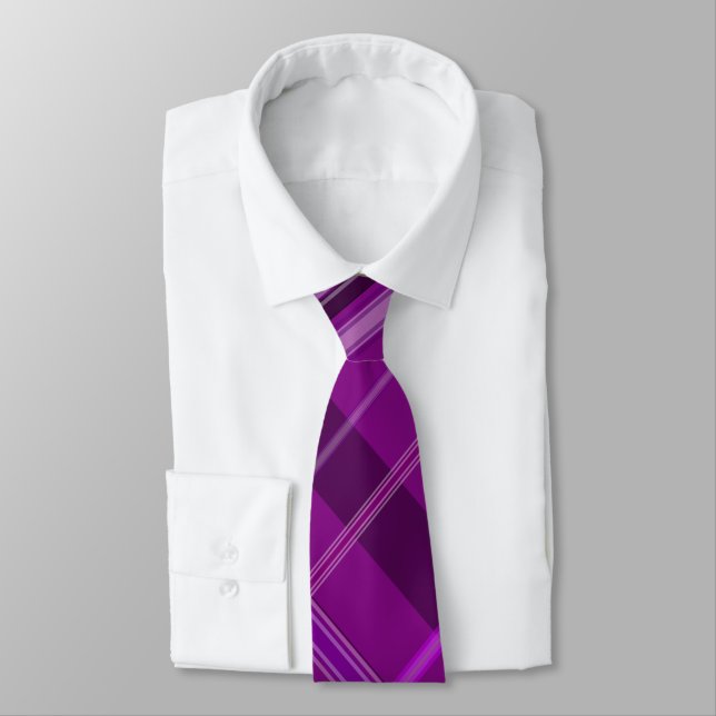 Cravate Plaid violet (Attaché)