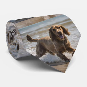 Cravate "Plaisir de bord de mer : Cocker Spaniel à jouer d