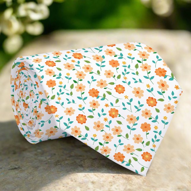 Cravate Plante Fleurs Motif Mariage Groom (Créateur téléchargé)
