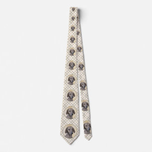 Cravate Plott Peinture - Cute Original Chien Art