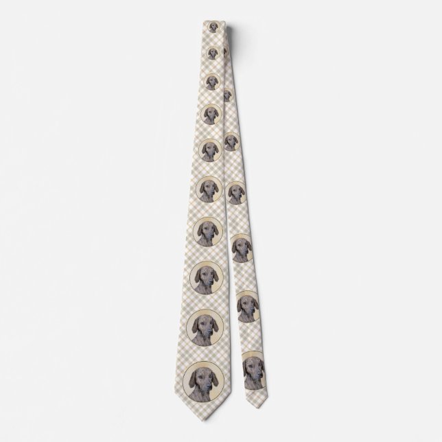 Cravate Plott Peinture - Cute Original Chien Art (Devant)