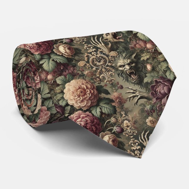 Cravate Plus fort que des fleurs - Carré victorien gothiqu (Roulé)