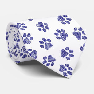Cravate Poches de Doodle, Paws de Chien, Paws Bleus de Mar