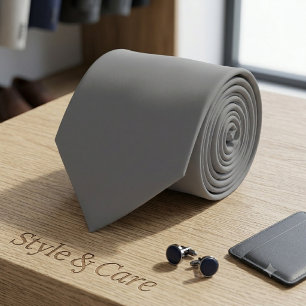 Cravate Pochette de cou de style professionnel ton gris mi