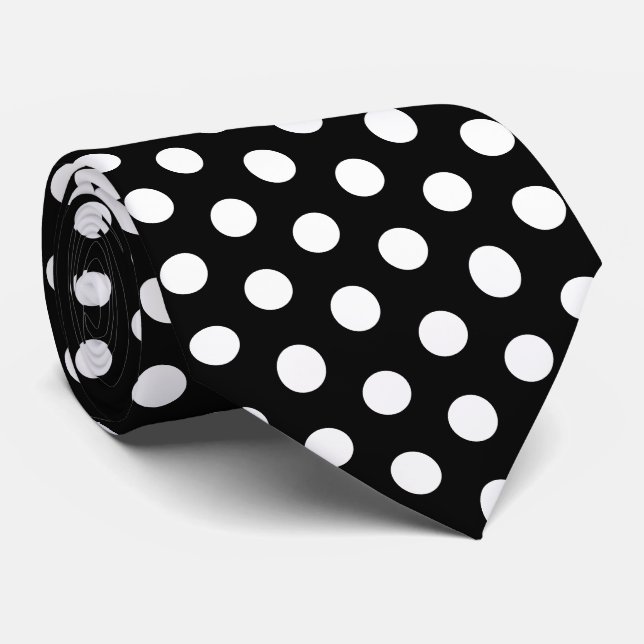 Cravate Point Polka Noir (Roulé)