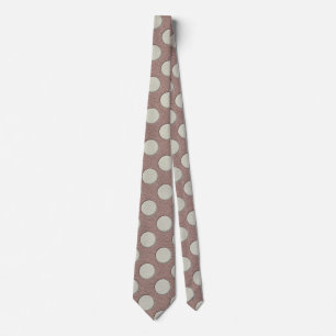 Cravate Points blancs sur impression cuir taupe