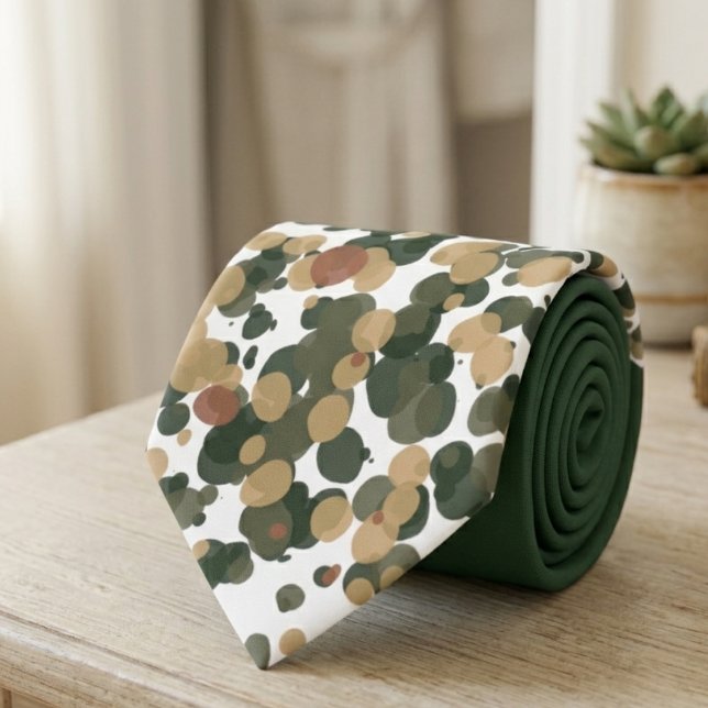 Cravate Points de confettis vert sauge et or (Confetti dot necktie for a groom to wear at his upcoming wedding)