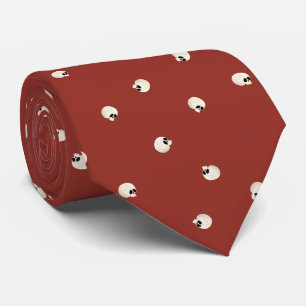 Cravate Points de crâne Kawaii mignons aléatoires rouges