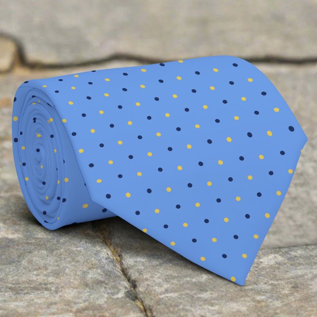 Cravate Points de marine sur fond bleu pour garçons d'honn (Créateur téléchargé)