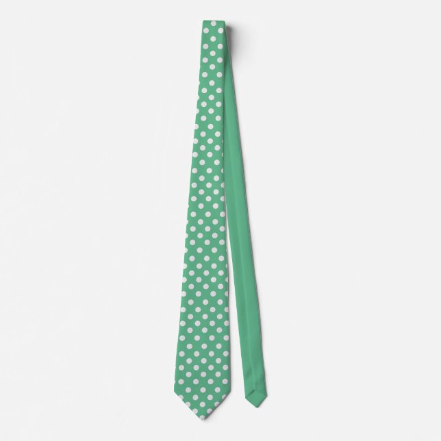 Cravate Points de polka vert menthe (Devant)