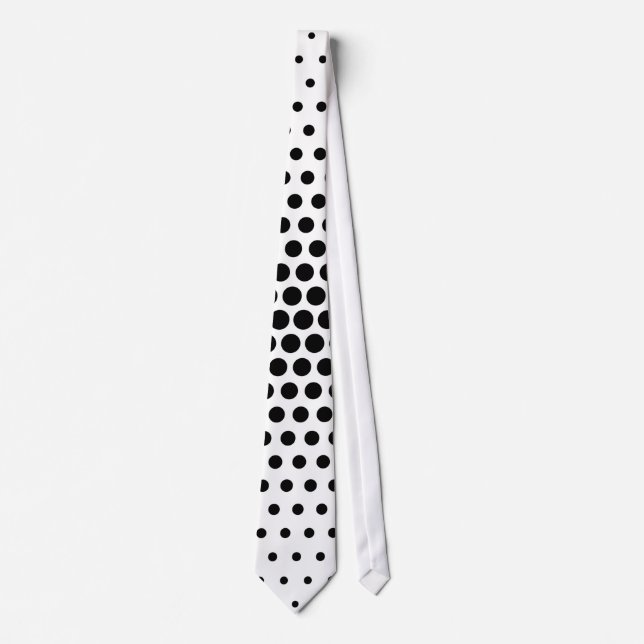 Cravate Points de Techno Noirs Motif Moderne (Devant)