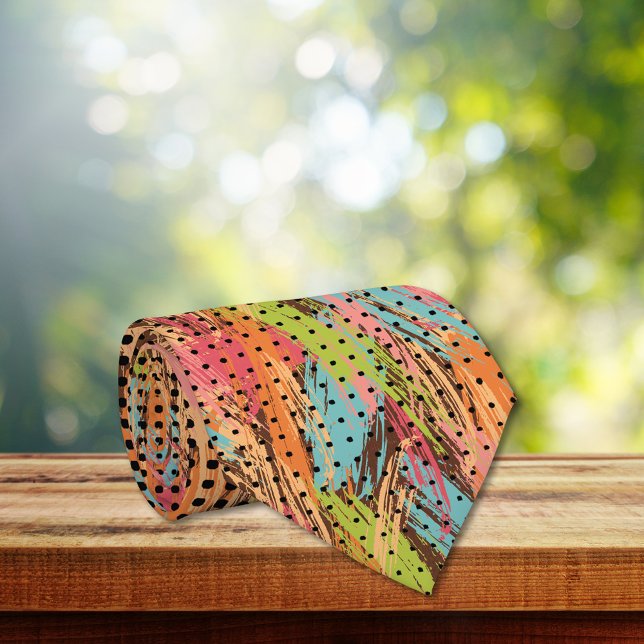 Cravate Points noirs Abstraits de dégradé peints (Créateur téléchargé)