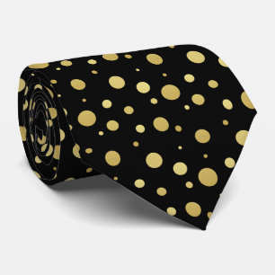 Cravate Points noirs et or