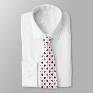 Cravate points roses et verts sauge