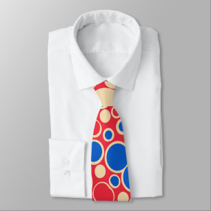 Cravate Points Rouge Et Bleu Sur Rouge