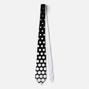 Cravate Points Techno blancs Noir moderne
