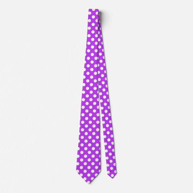 Cravate Pois blancs sur violet clair (Devant)